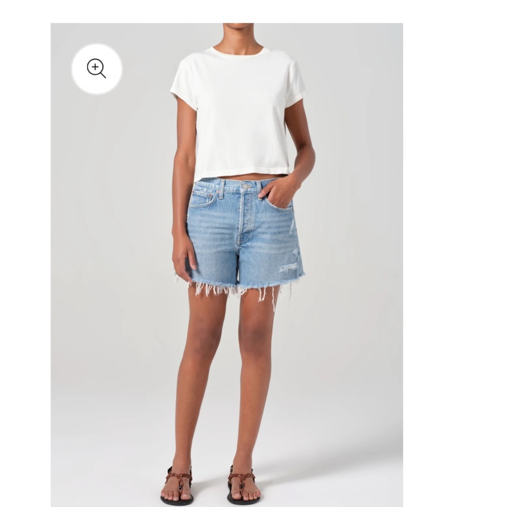 Agolde Light Blue Jean Shorts